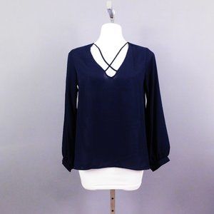 Lush Women Shirt Dark Blue S